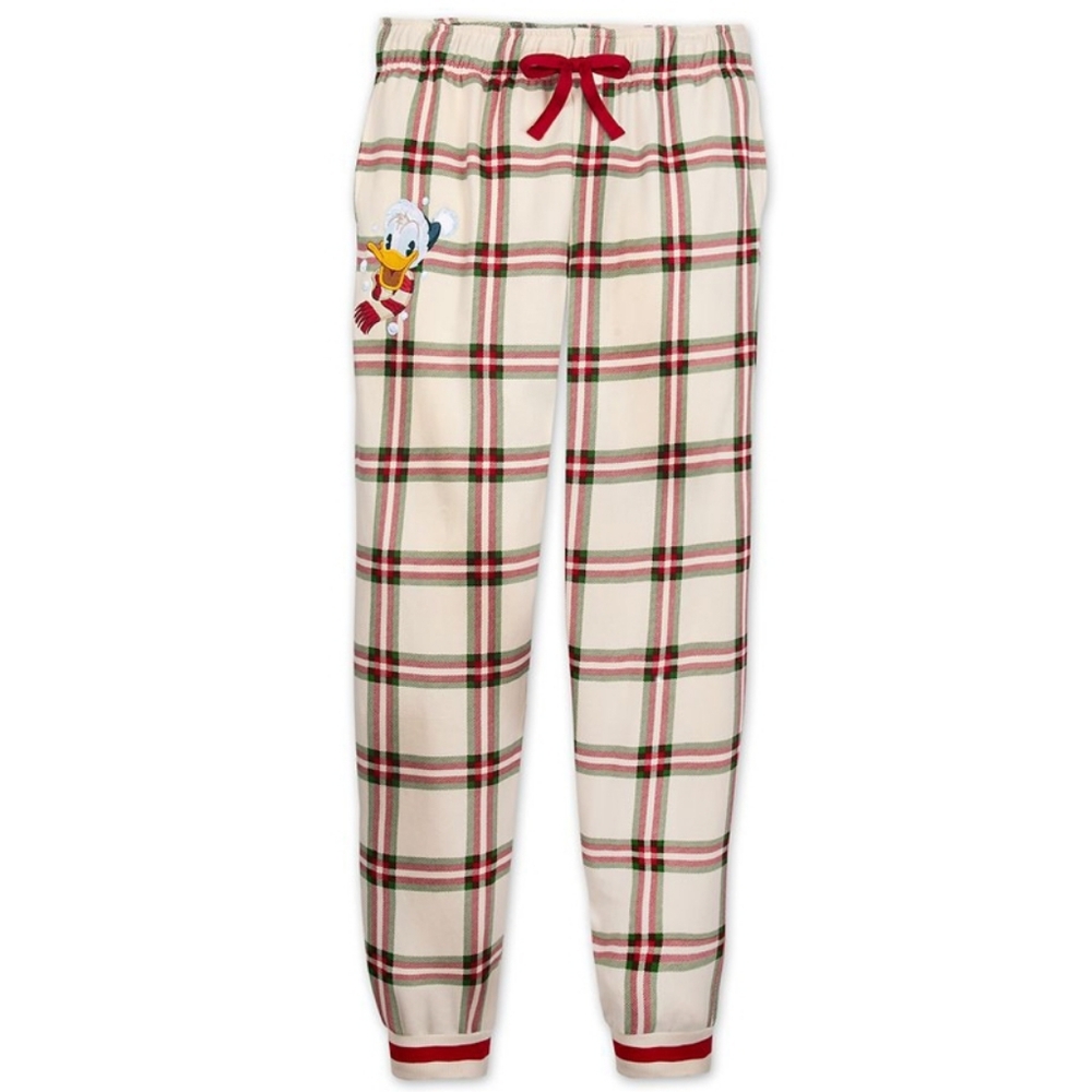 DISNEY Donald‎ Duck embroidered patch  holiday pajama pants unisex L
